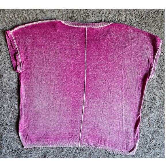 Sundance Ribbed Hem Sweater Short Sleeve, 100% Cotton, Split Hem, Womens Sz XL - Picture 2 of 7